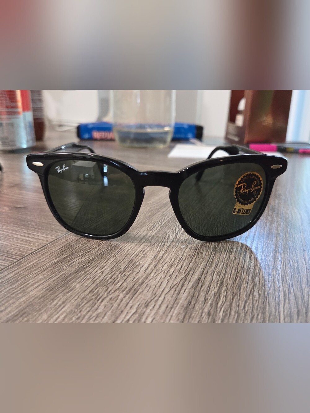 Ray-Ban Hawkeye RB2298 Unisex Black Sunglasses with Green Lenses